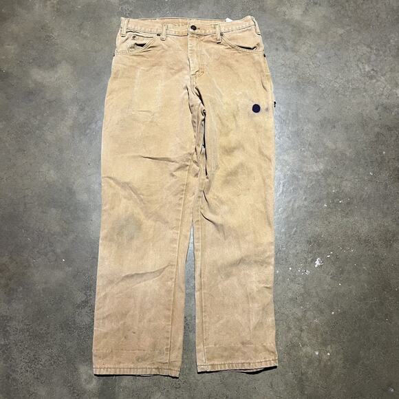 Vintage Y2k Dickies Tan Carpenter Workwear Jeans 31x30 - Picture 1 of 5